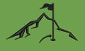 Mountain Peak and Flag Emblem Embroidery Design
