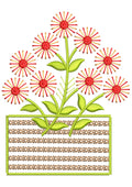 Flower Basket Embroidery Design