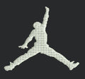 Jumping Athlete Silhouette Sports Icon Embroidery Design