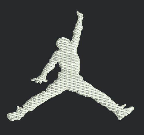 Jumping Athlete Silhouette Sports Icon Embroidery Design
