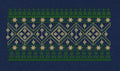 Floral Jacquard Woven Green & Blue Embroidery Design