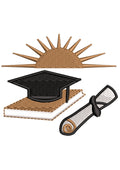 Book Degree Cap Embroidery Design
