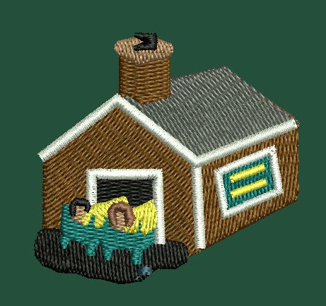 Home Brown Color Embroidery Design