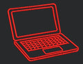 Red Laptop Embroidery Design