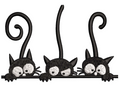 Black Cats Embroidery Design