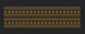 Mughal Multi Row Zari Border Black & Gold Embroidery Design