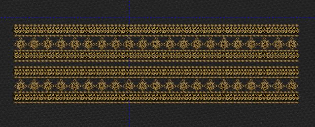Mughal Multi Row Zari Border Black & Gold Embroidery Design