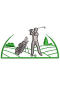 Man Play Golf Embroidery Design