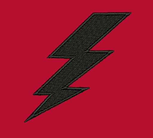 Angular Lightning Bolt Motif Embroidery Design