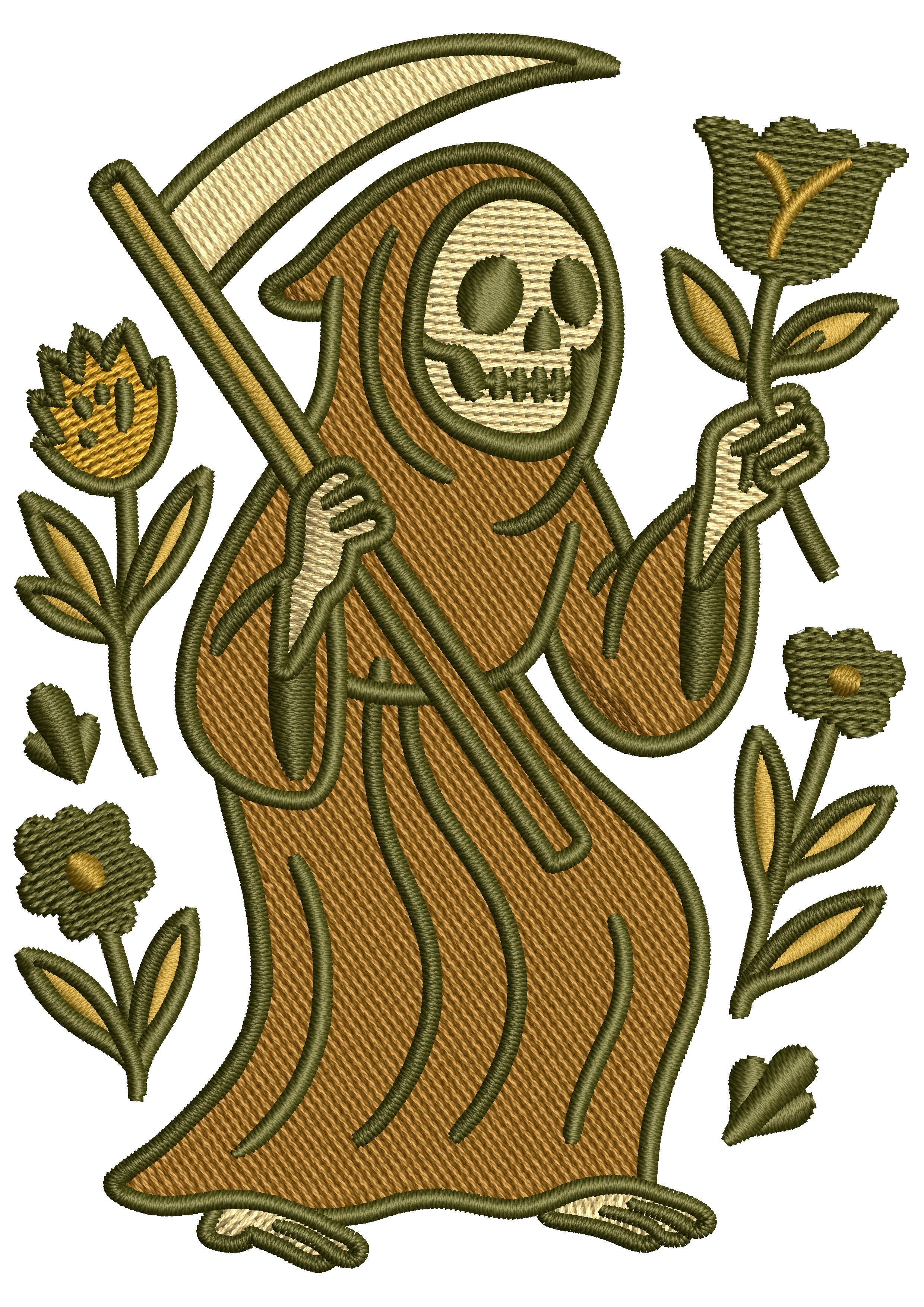 Ghost Love Embroidery Design
