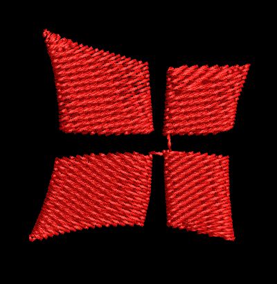 Four Red Quadrilaterals Embroidery Design