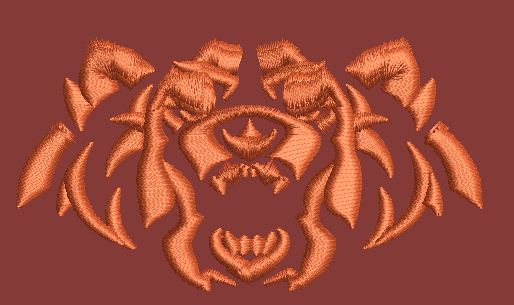 Maroon Grizzly Roar Embroidery Design