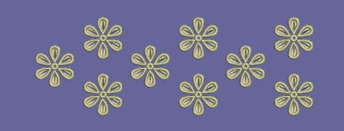 Six Petal Flower Booti Embroidery Design