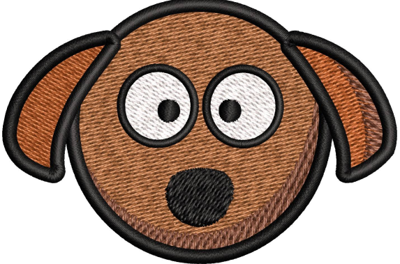 Dog Face Embroidery Design