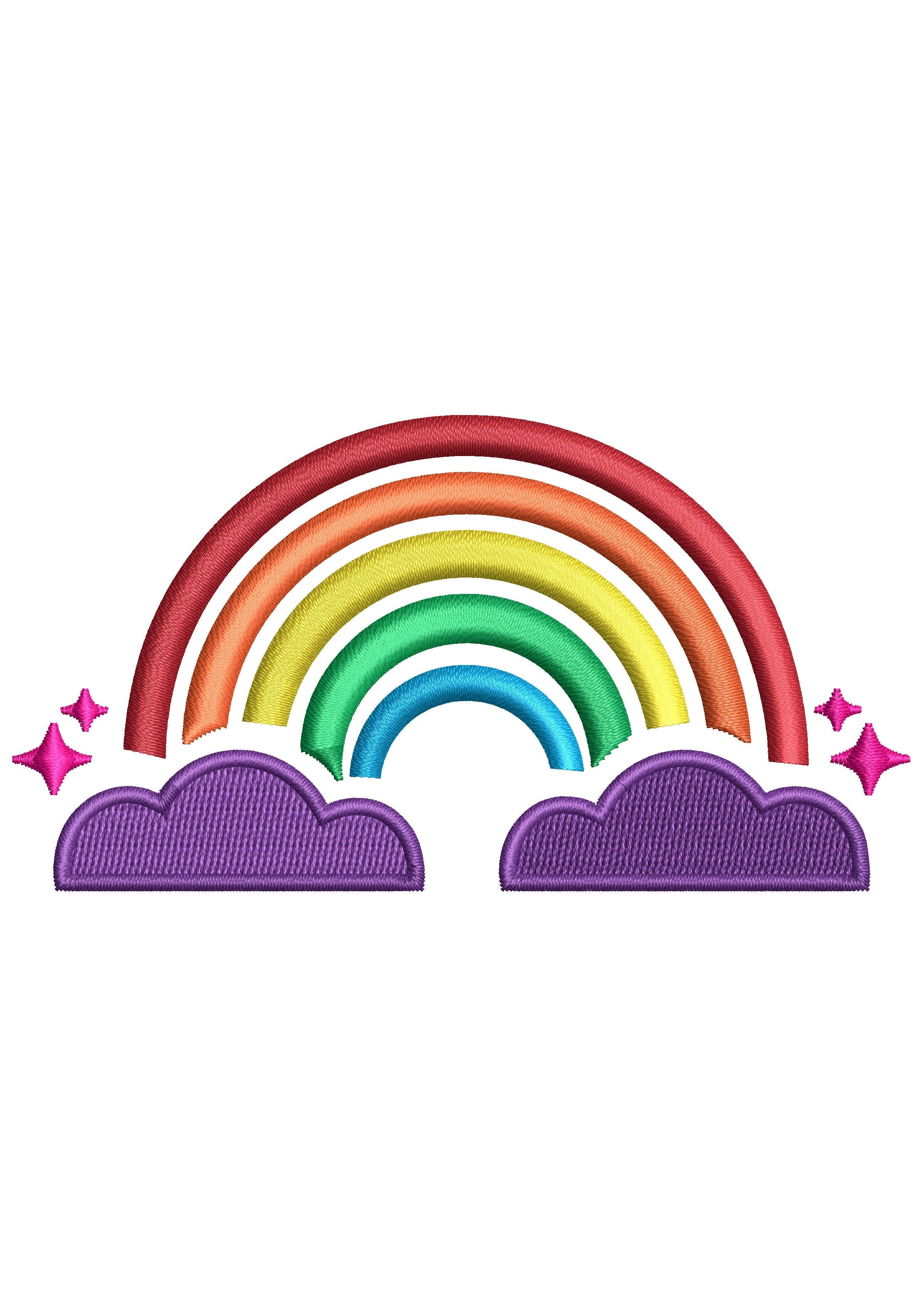 Rainy Rainbow Embroidery Design