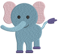 Elephant Baby Embroidery Design