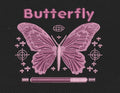 Butterfly Graphic Pink Embroidery Design
