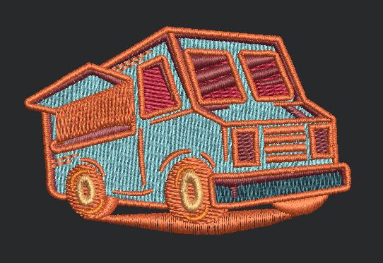 Mobile Service Vehicle Embroidery Design