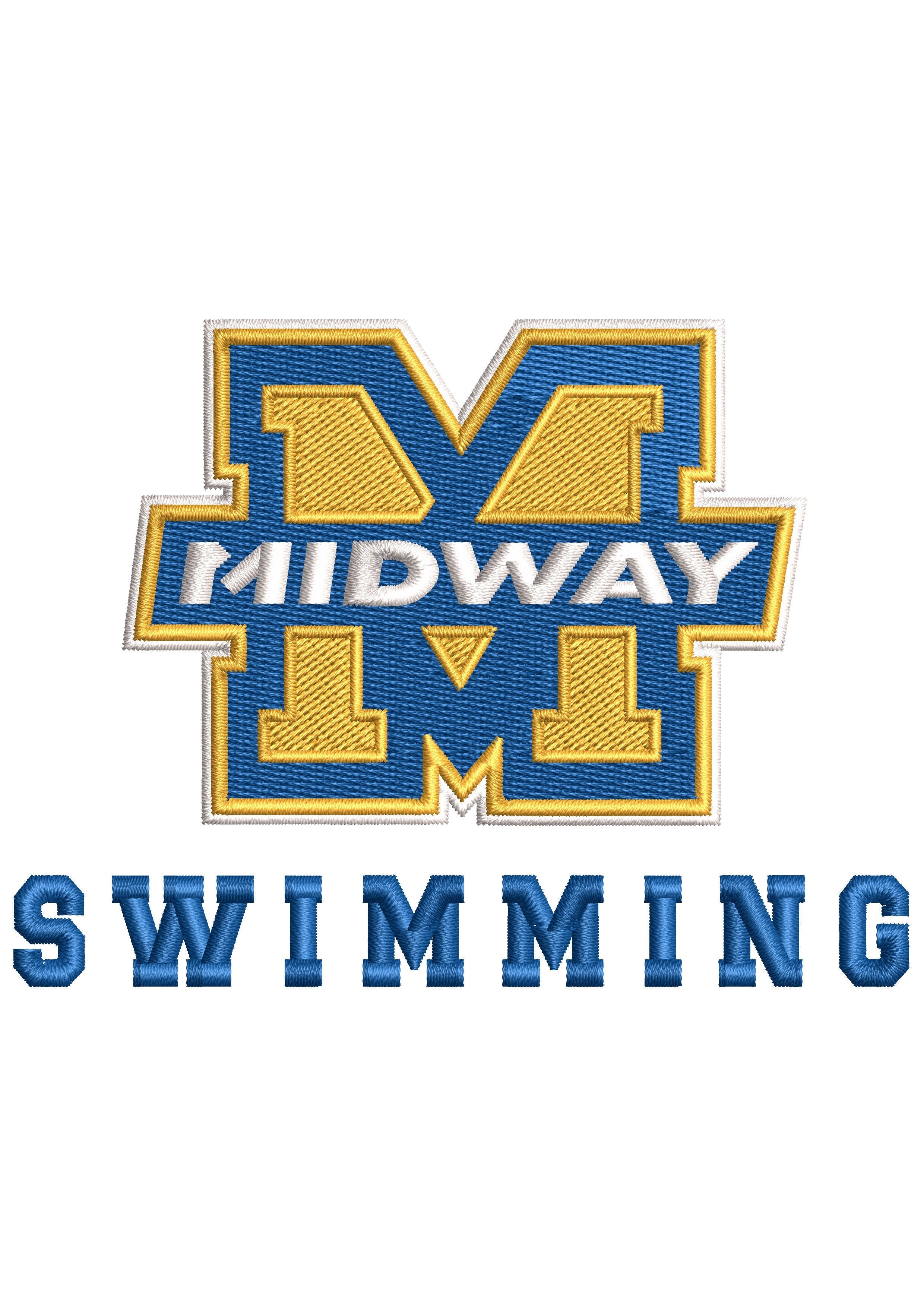 Midway Swimming Embroidery Design