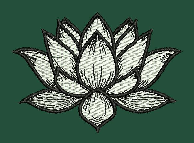 White Flower Embroidery Design