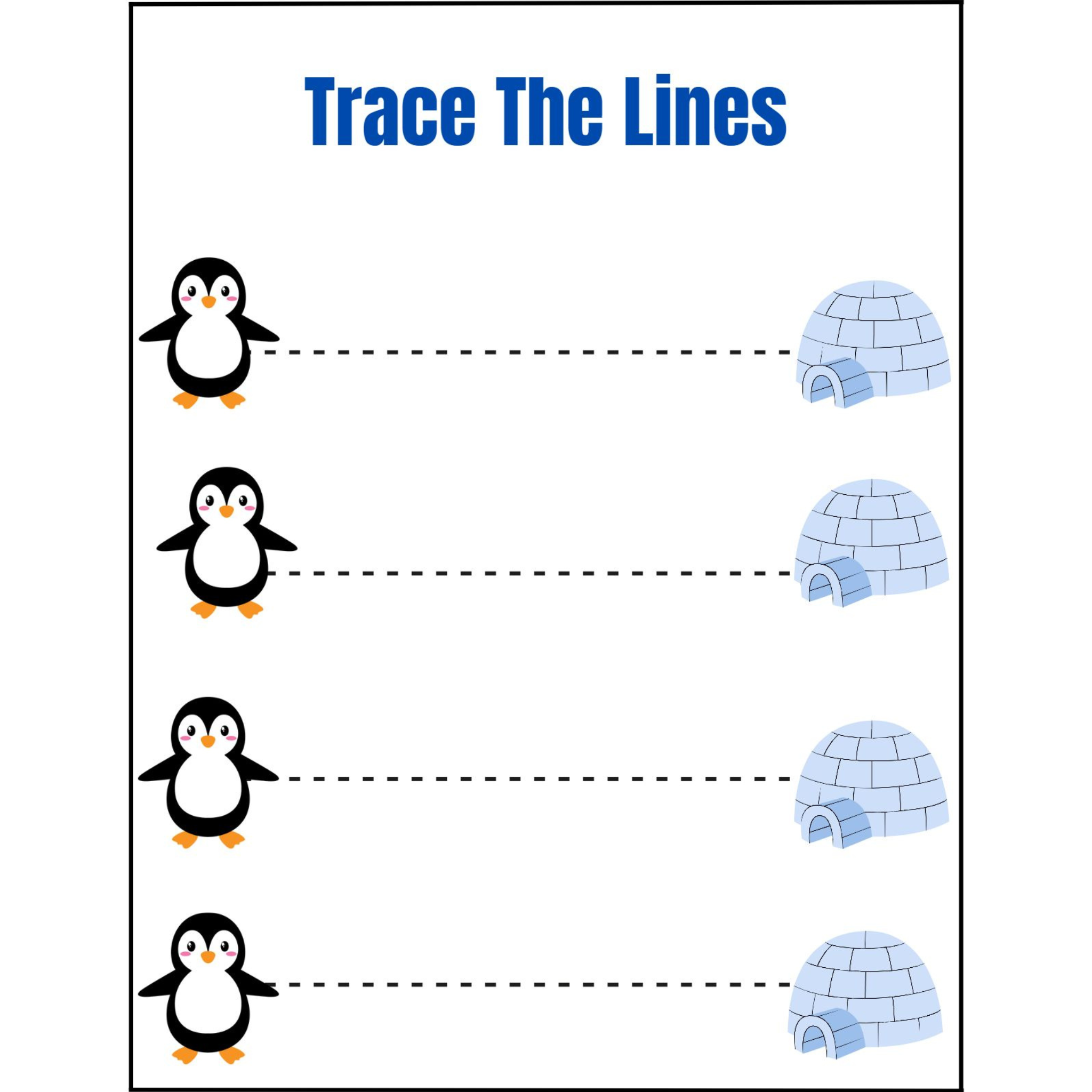 Trace the Lines Prewriting Practice