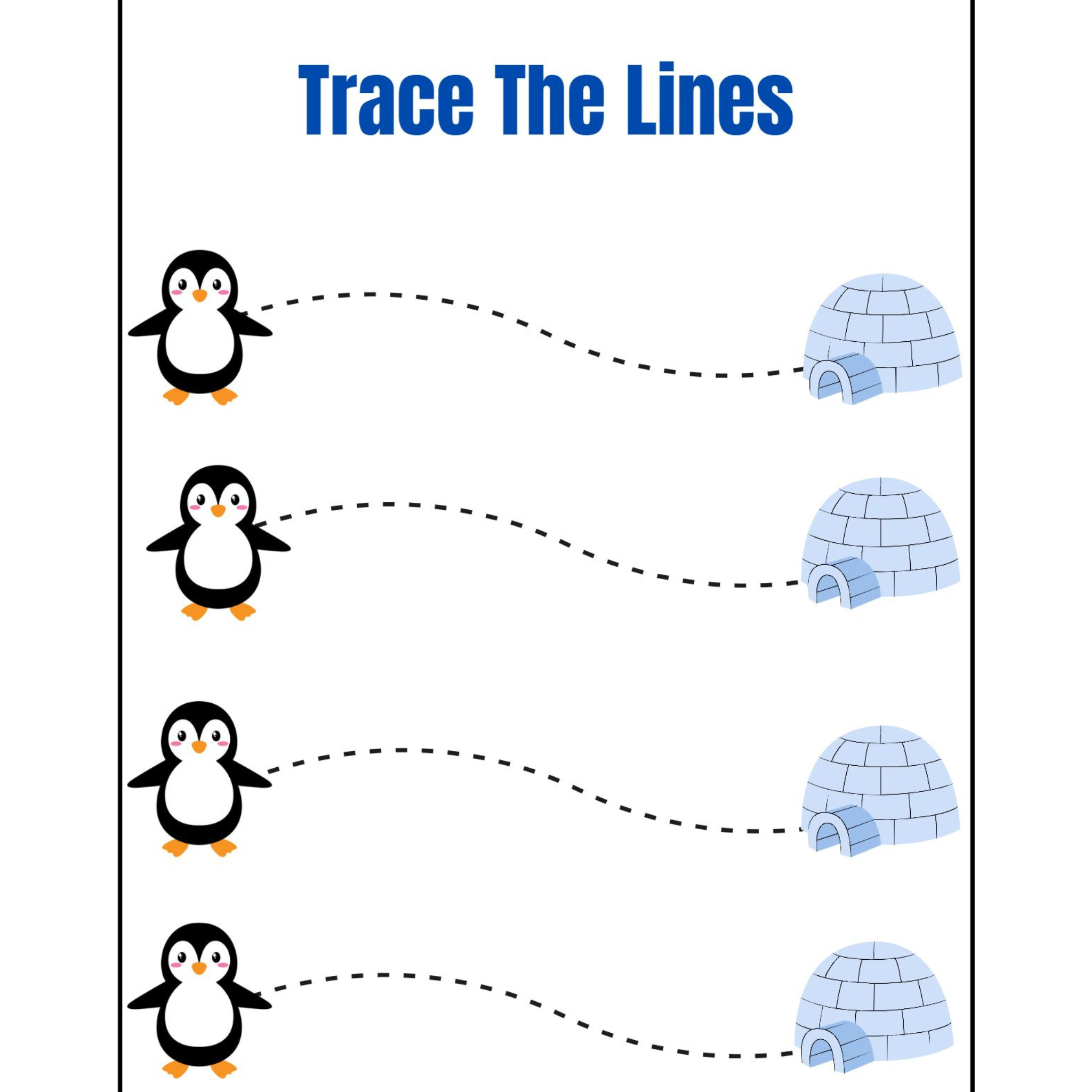 Trace the Lines Prewriting Practice