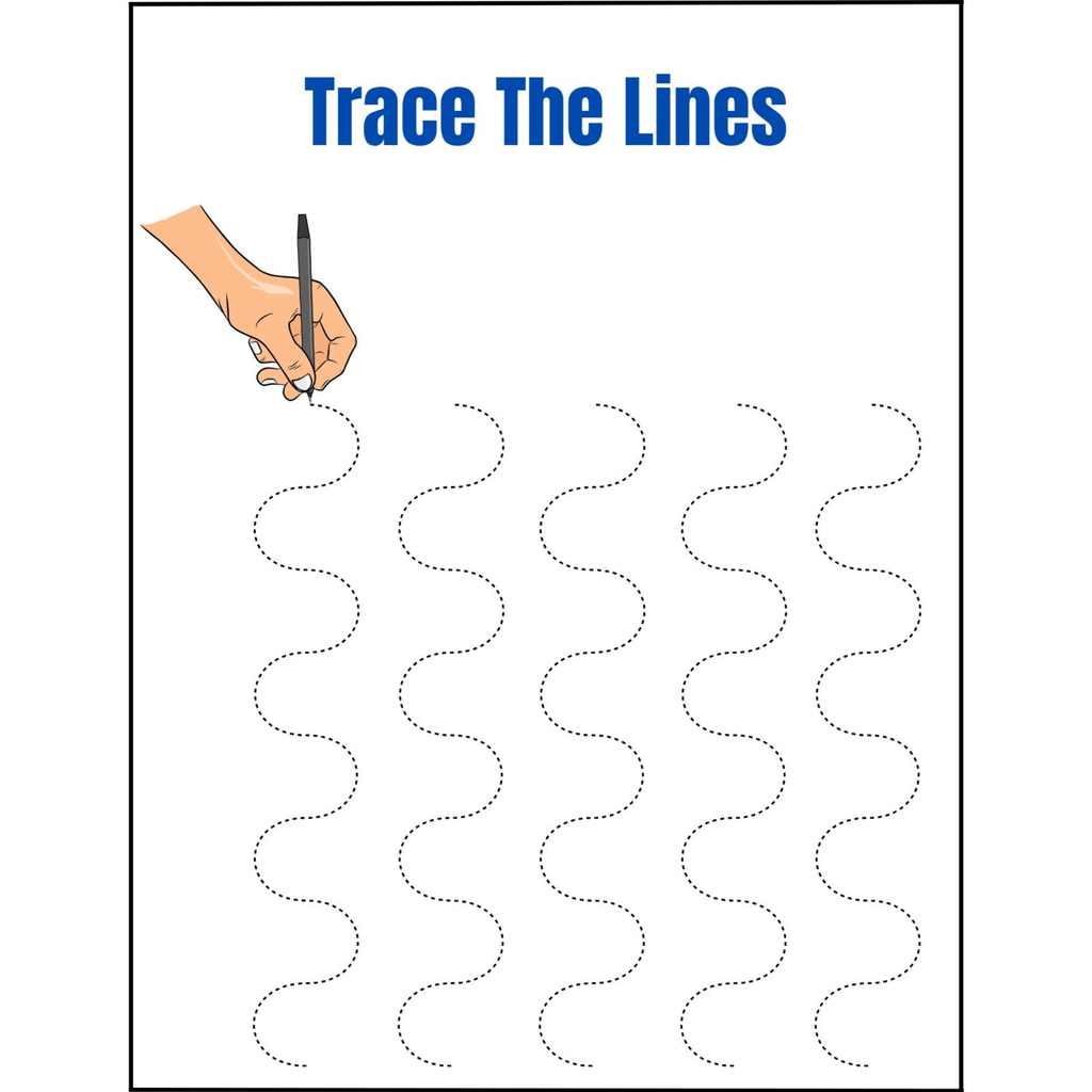 Trace the Lines Straight Line Practice