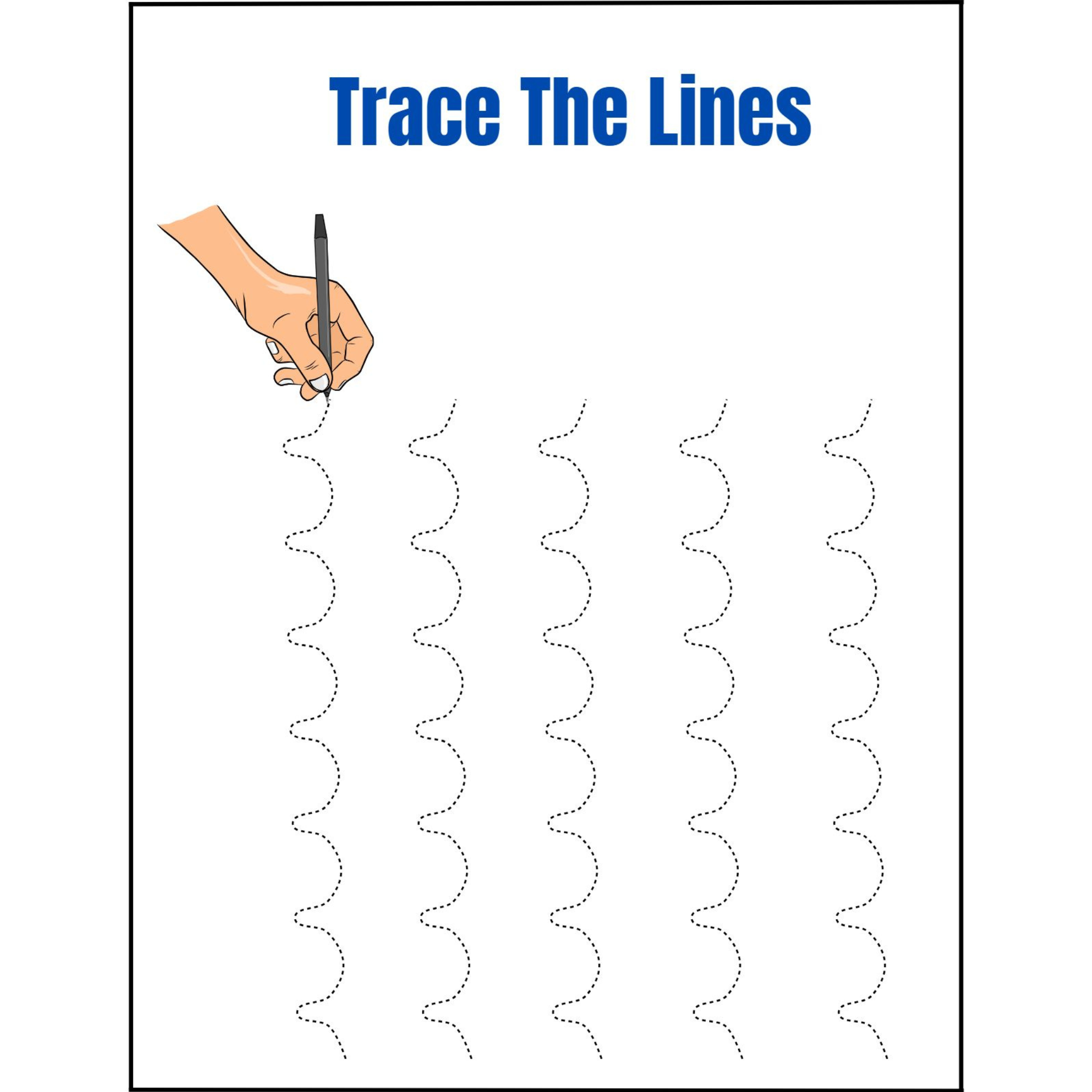 Trace the Lines Straight Line Practice