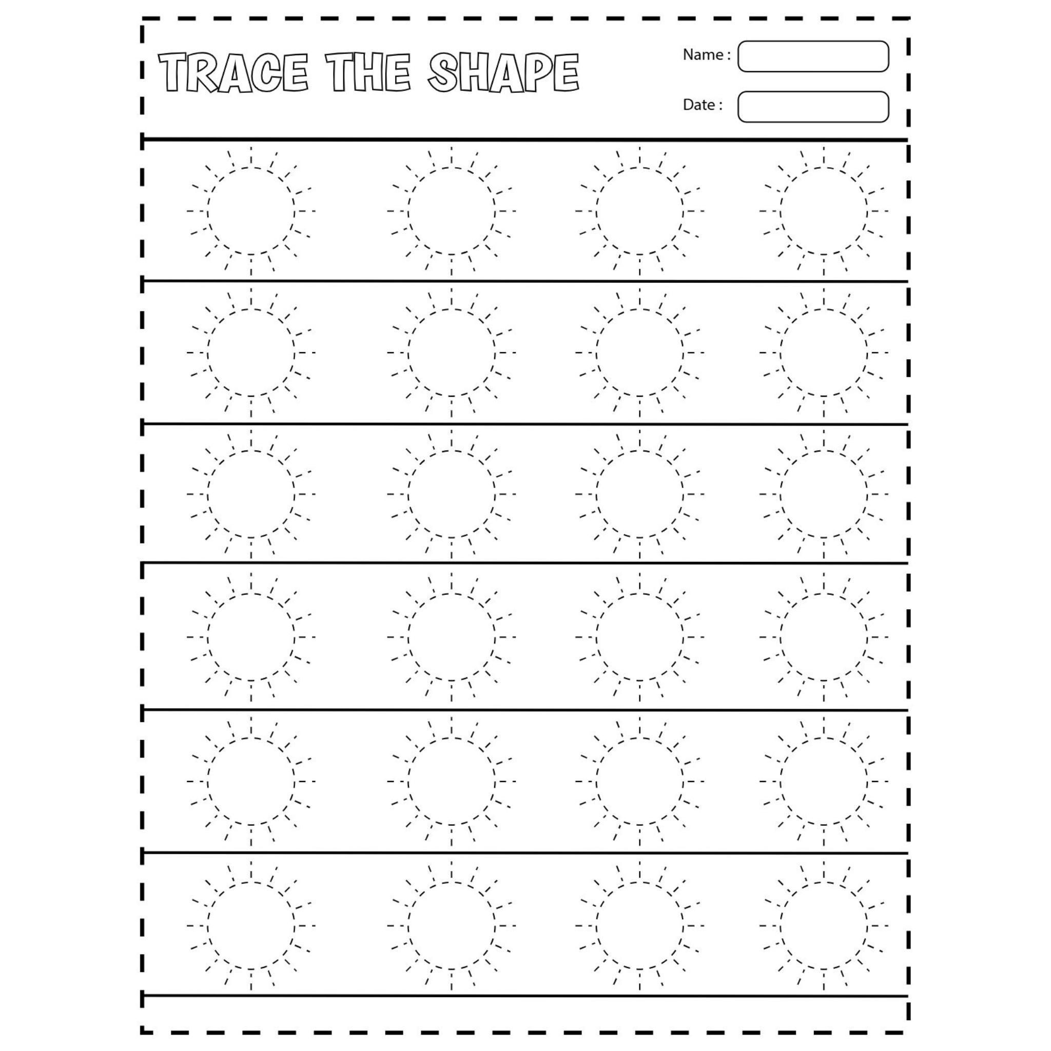 Tracing Math Shapes Alphabet Practice Workbook