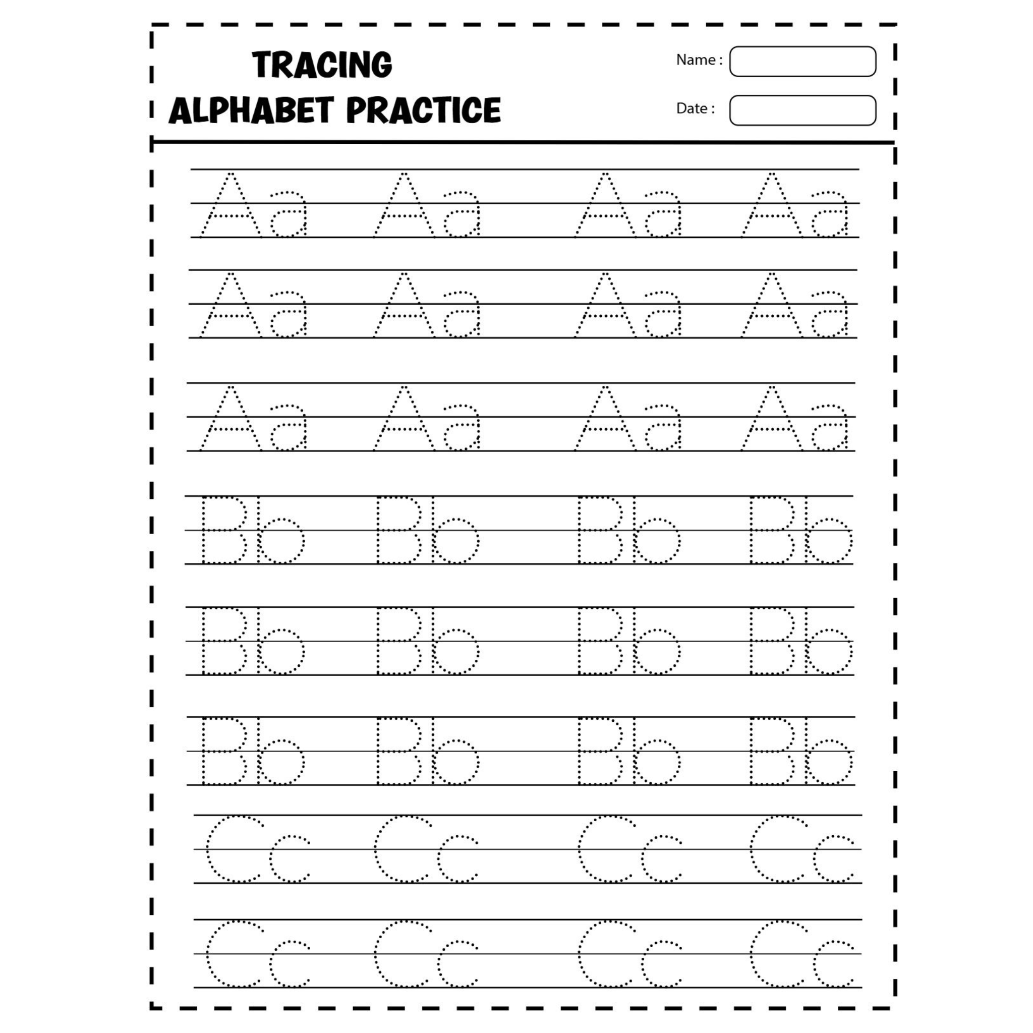 Tracing Math Shapes Alphabet Practice Workbook