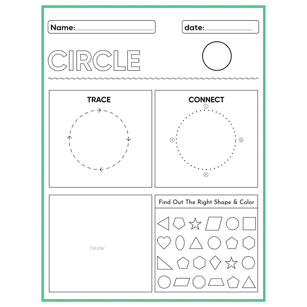 Tracing Shapes Trace Connect Draw Worksheets