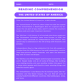 USA Reading Comprehension Worksheet