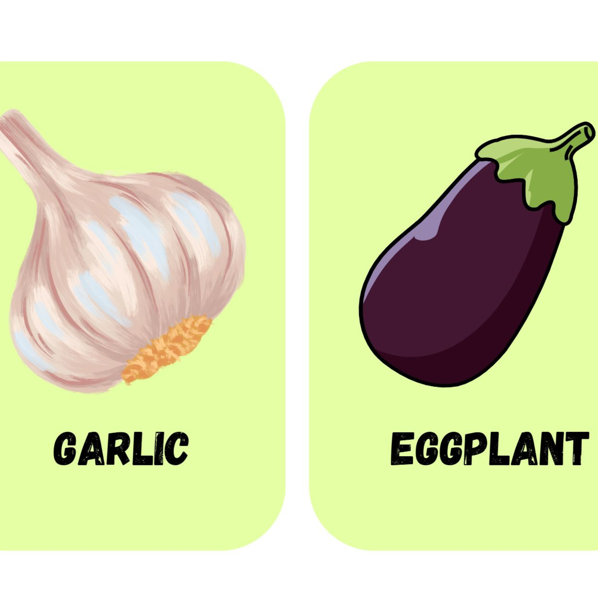 Vegetable Flashcards for Kids