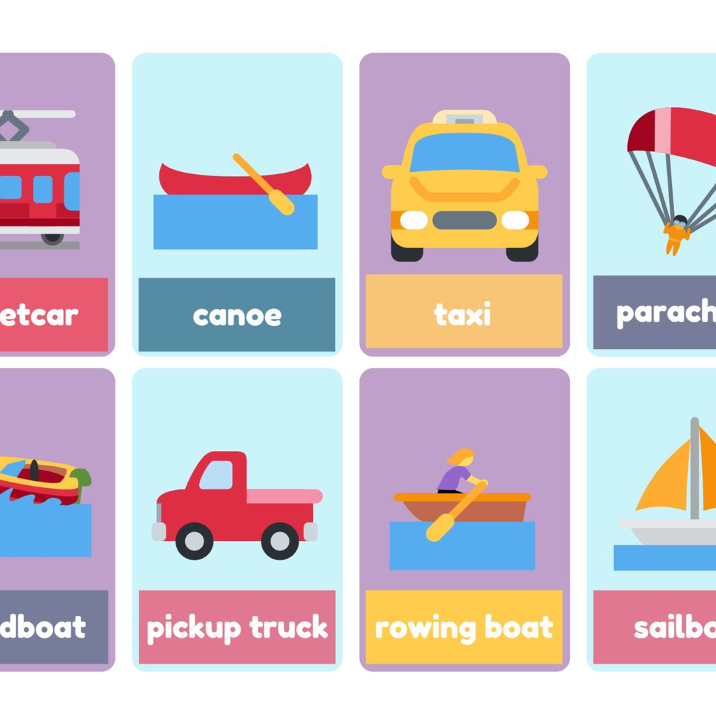 Vehicles Flashcards for Kids