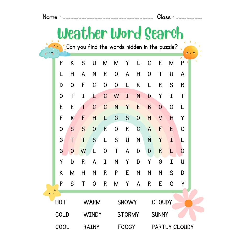 Weather Temperature Seasons Vocabulary Worksheets