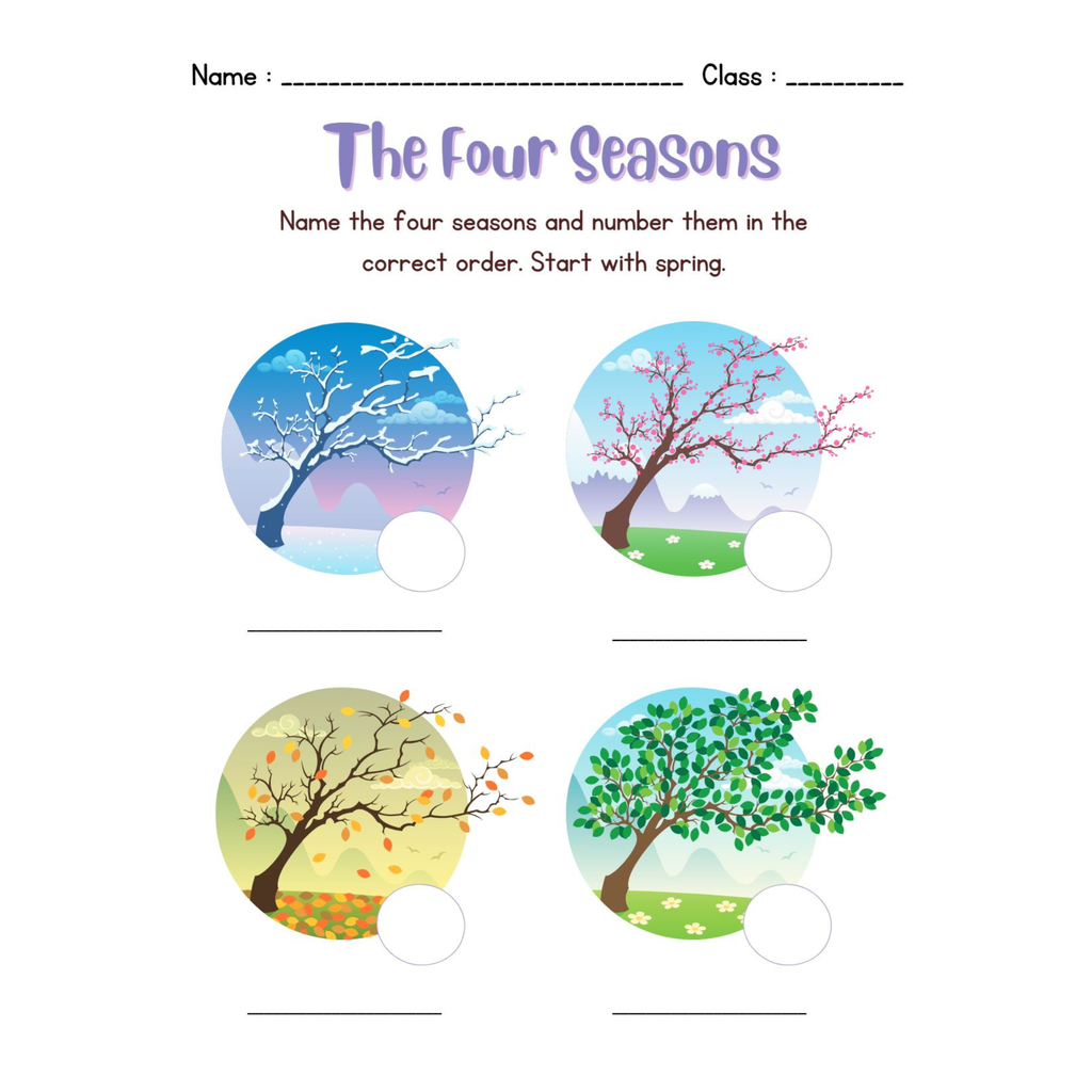 Weather Temperature Seasons Vocabulary Worksheets