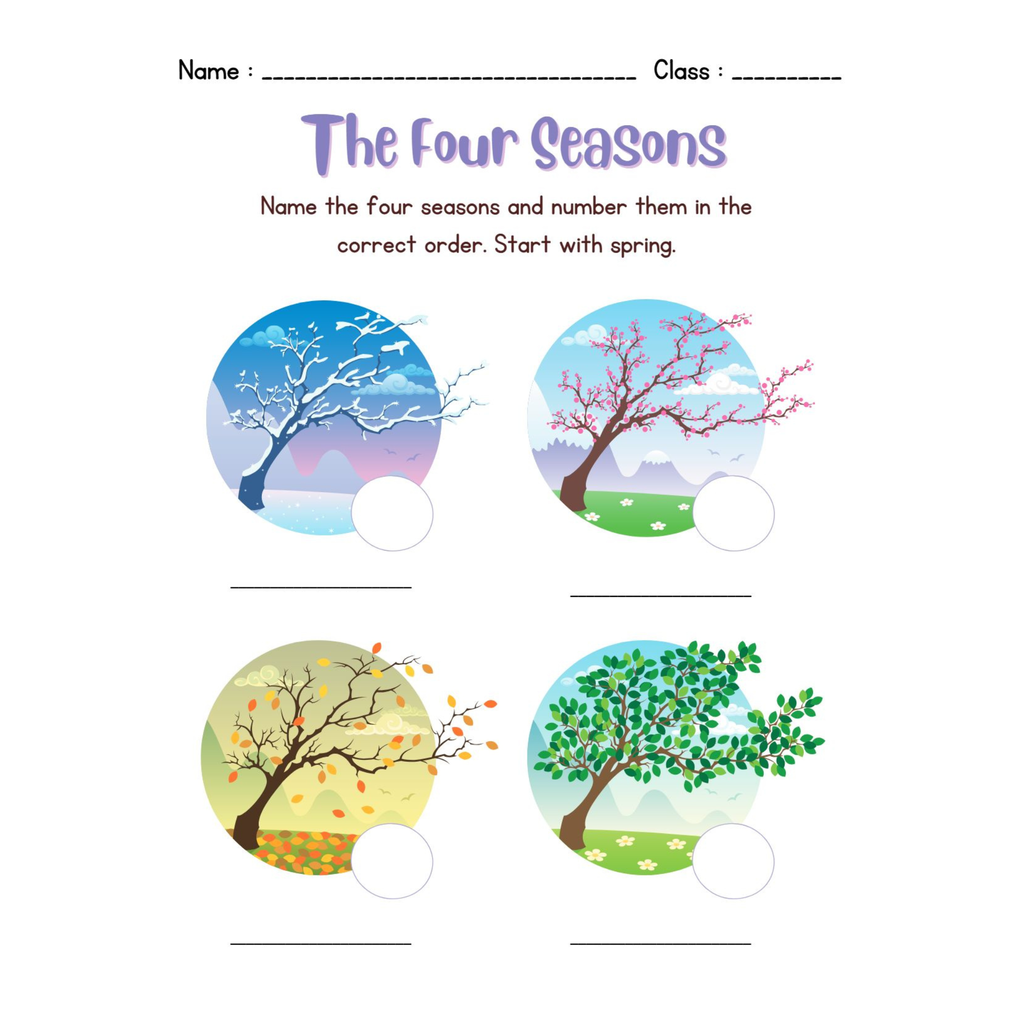 Weather Temperature Seasons Vocabulary Worksheets