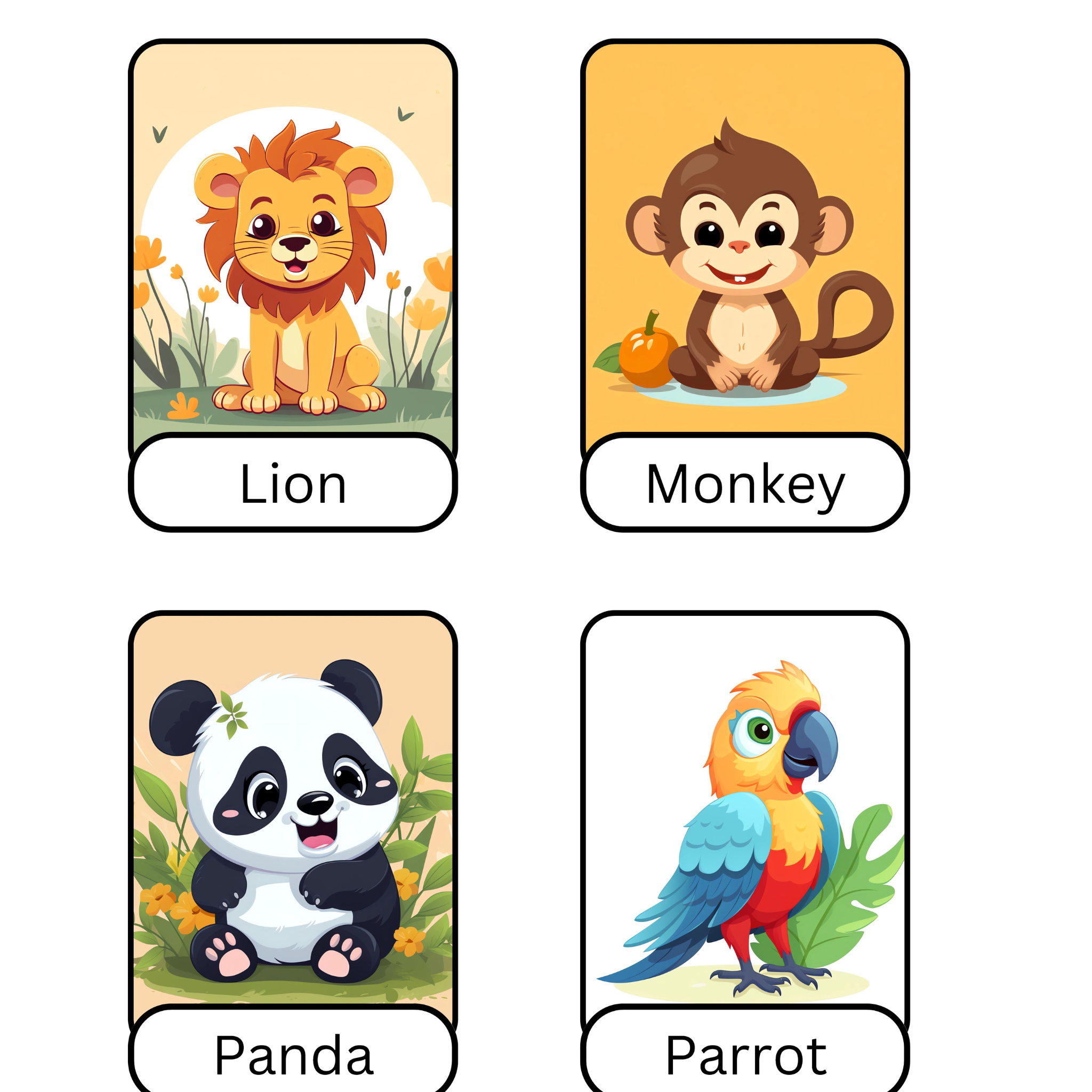Zoo Animals Flashcards for Kids