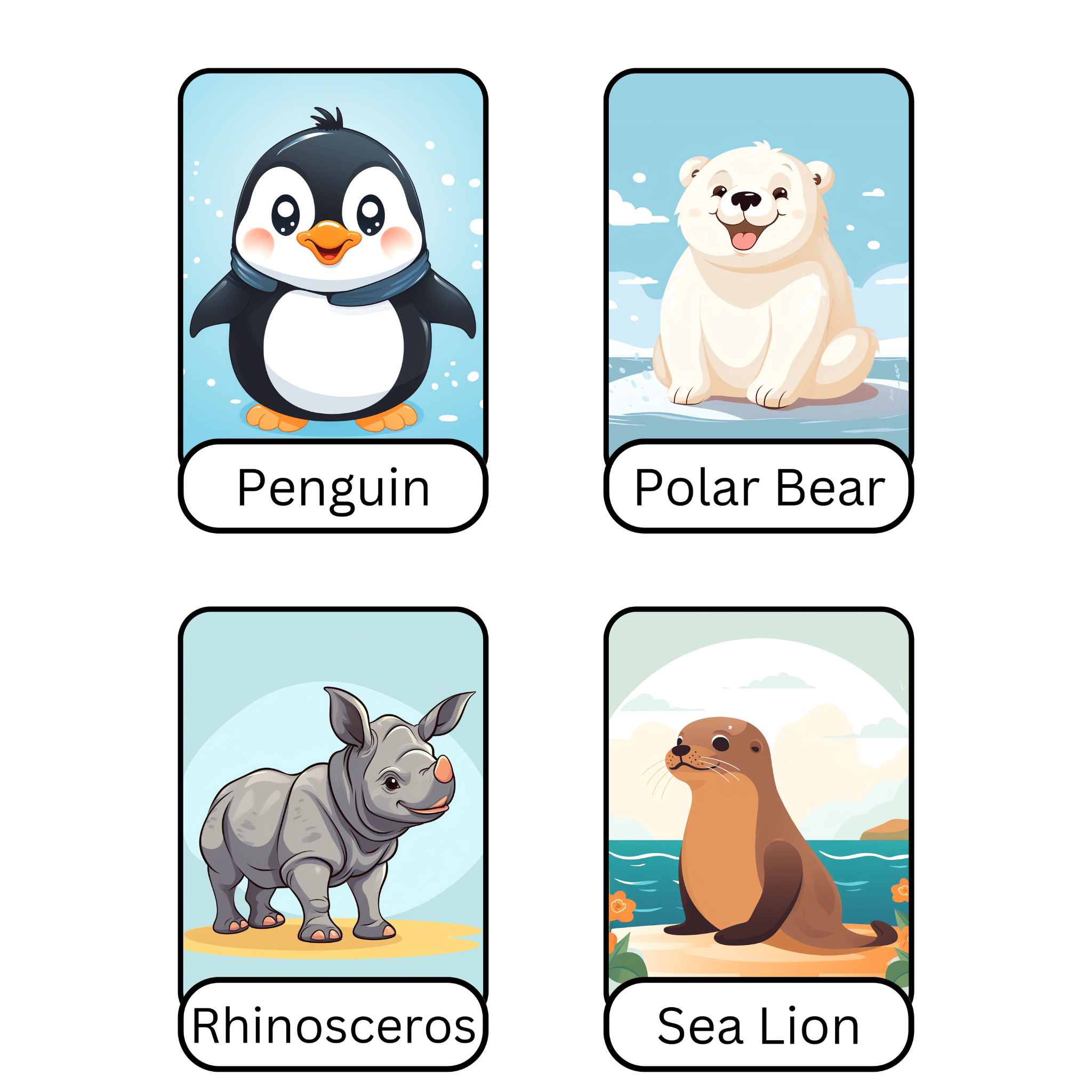 Zoo Animals Flashcards for Kids
